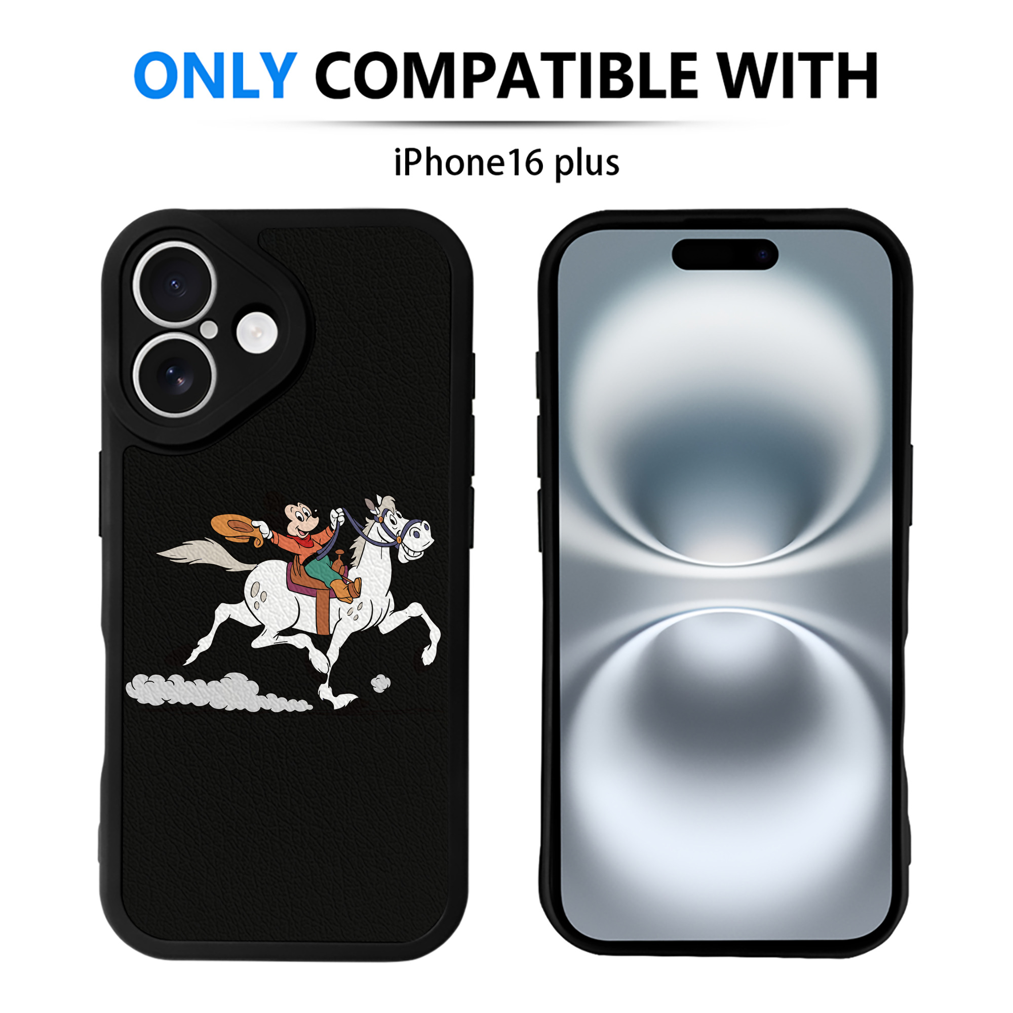 （画像用） ミッキーマウス Mickey Mouse 【iPhone 16シリーズ対応】シリコンスマホケース（レザー調） 材質：シリコン